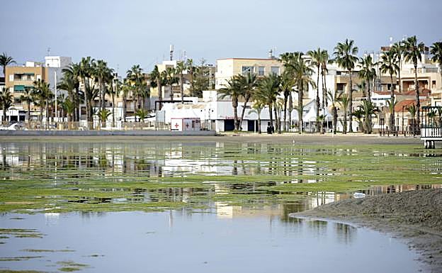Aspecto de la playa de Villananitos, en Lo Pagán, la semana pasada.