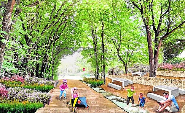 El proyecto de la Oficina de la Huerta prevé renaturalizar el entorno del arroyo para uso lúdico. 