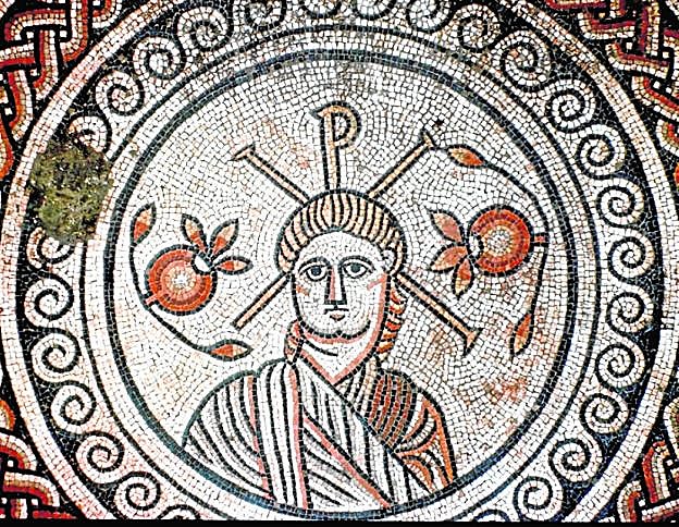 Mosaico de Hinton Saint Mary, actualmente en el British Museum, del siglo IV.
