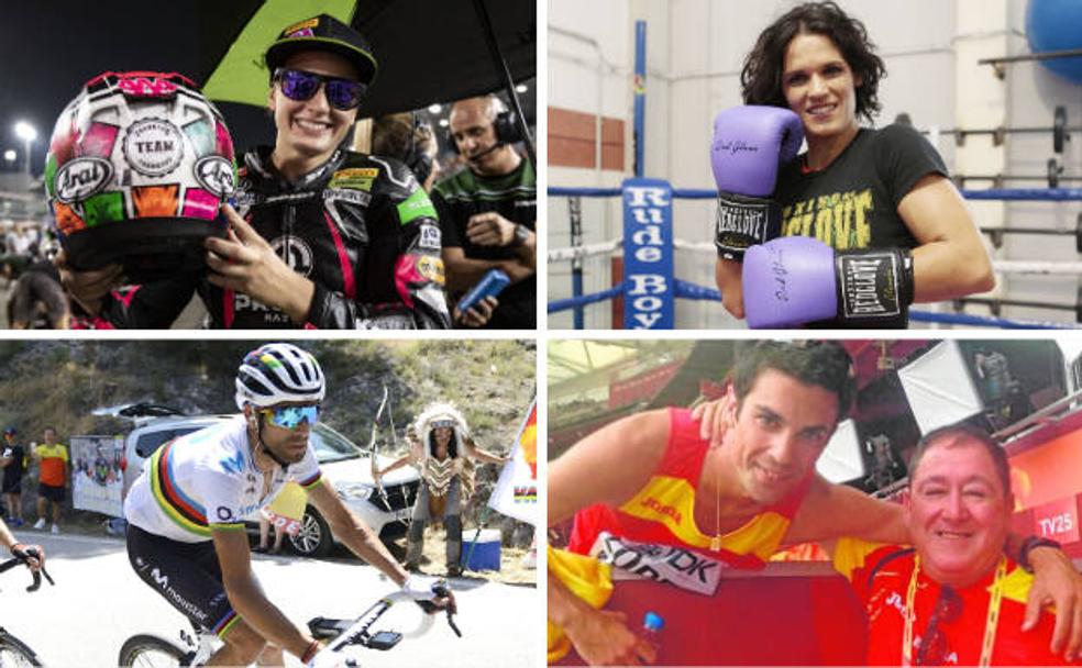 Ana Carrasco, Mari Carmen Romero, Alejandro Valverde, Miguel Ángel López y José Antonio Carrillo reflejan la variedad deportiva que domina los municipios de la Región.