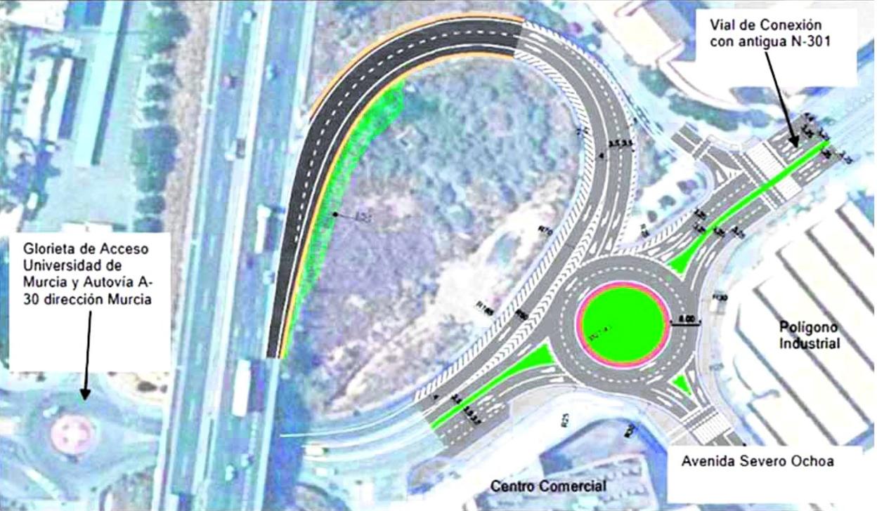 La glorieta que se construirá en el acceso al campus de la UMU supera otro trámite
