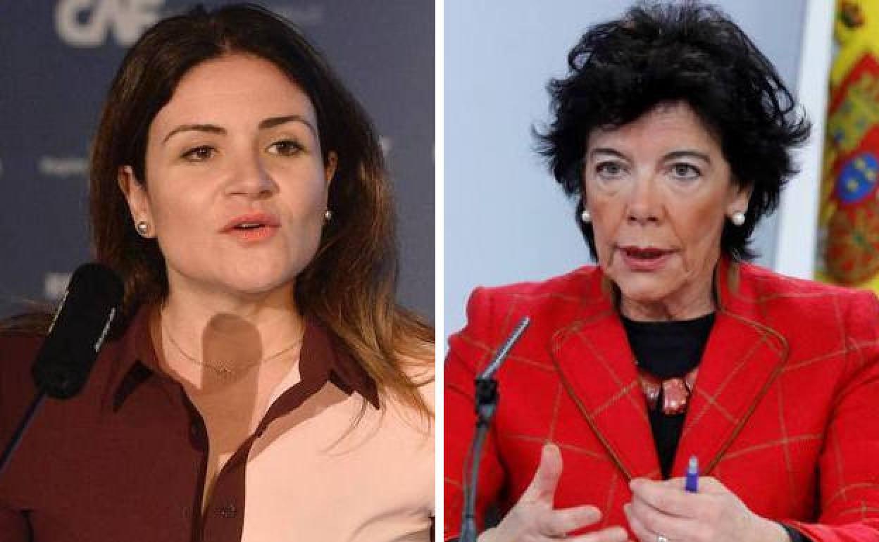 La consejera de Educación, Esperanza Moreno, y la ministra, Isabel Celaá.