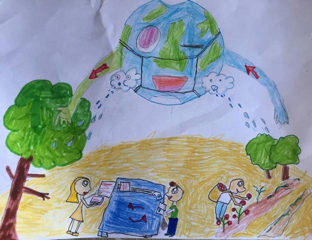 Dibujo de Marieta Cánovas, ganadora de la categoría infantil. 
