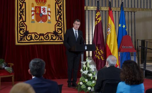 El alcalde de Murcia durante su intervención. 