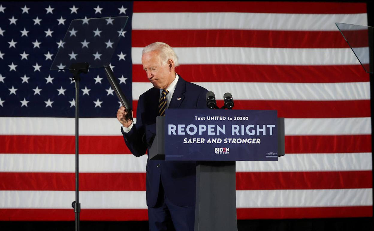 Joe Biden durante un acto de campaña.