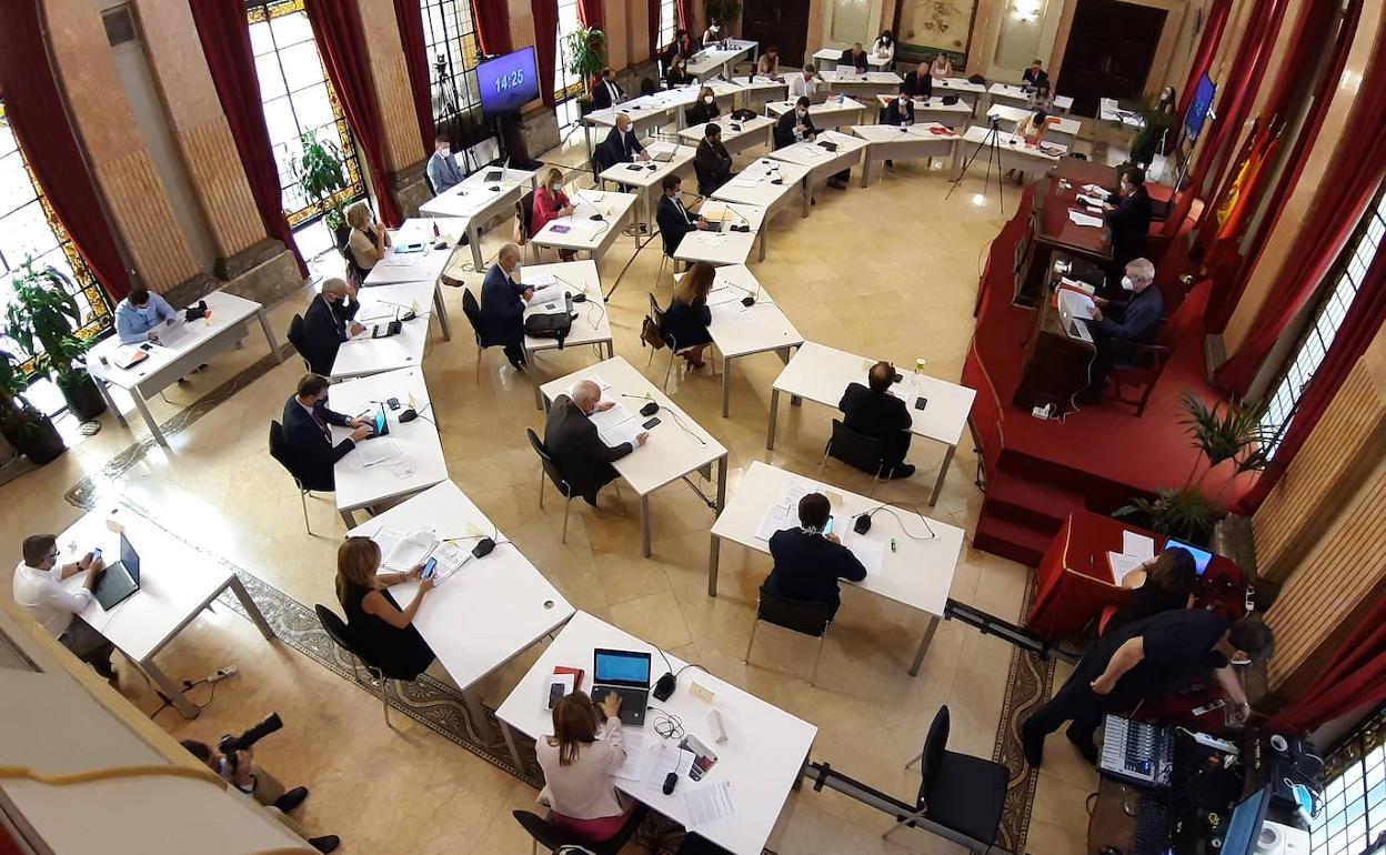 Pleno del Ayuntamiento de Murcia este jueves.