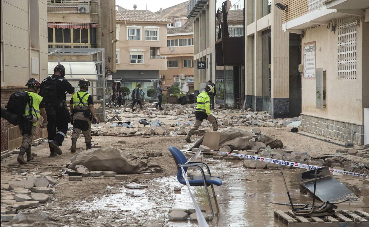 Efectos de las inundaciones en Los Alcázares provocadas por la gota fría de septiembre de 2019.
