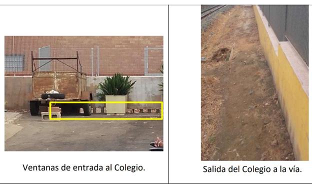 Escorrentías de aguas pluviales en el colegio de Llano del Beal.
