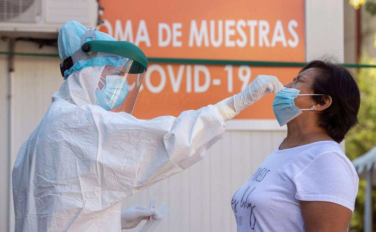 Toma de muestras en Jumilla el pasado fin de semana. 