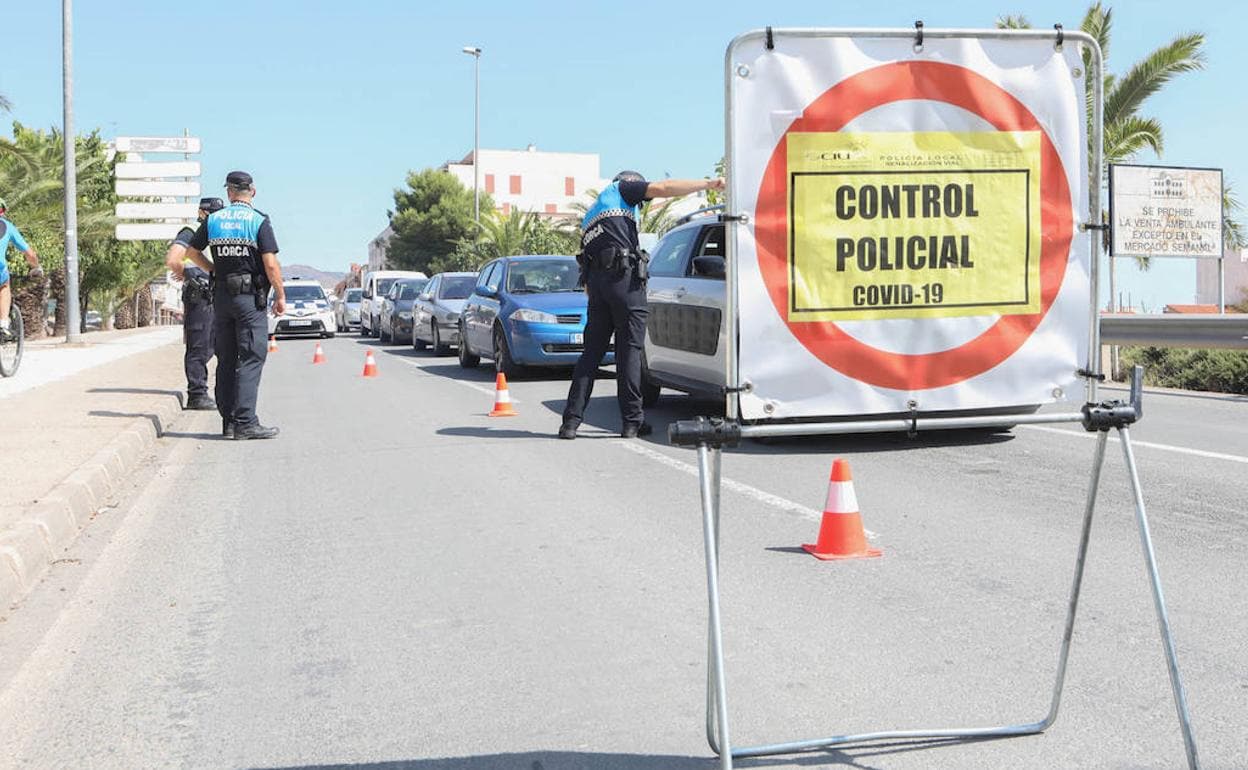 Control de la Policía Local de Lorca, esta semana.