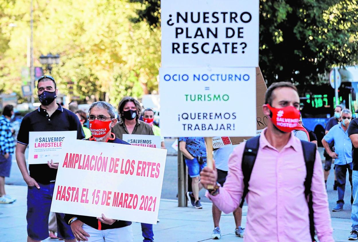 Manifestación en Madrid, a la que asistieron hosteleros murcianos, celebrada el 9 de septiembre. 