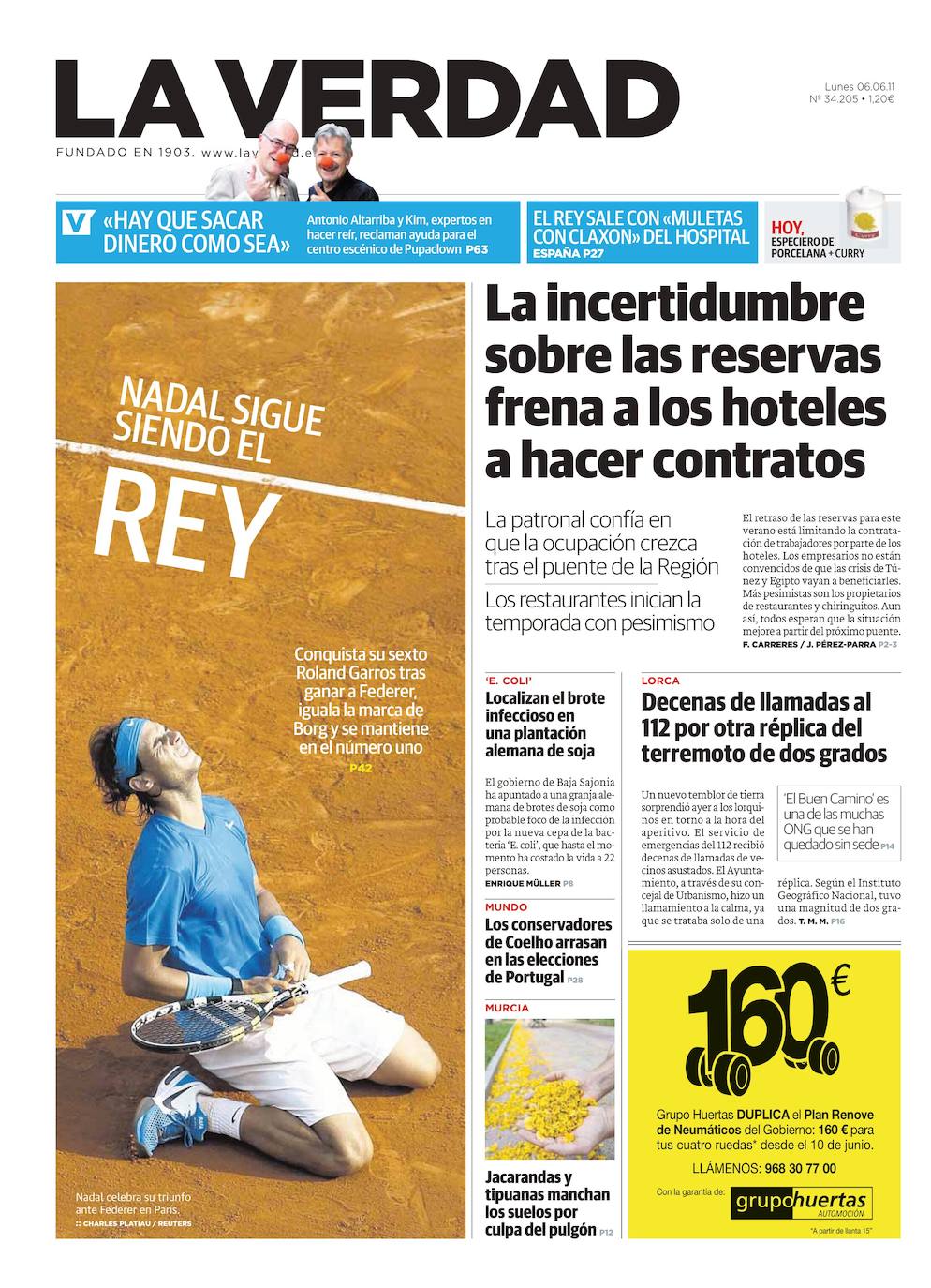 Fotos: Las trece portadas de LA VERDAD que ilustran el reinado de Rafa Nadal en Roland Garros