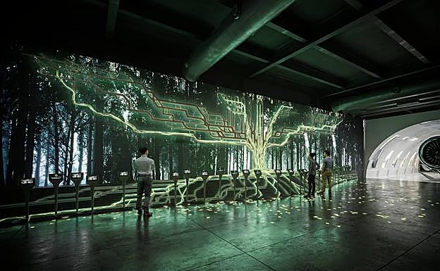 Ilustración de cómo será la galera subterránea que acogerá 'El Bosque de la Inteligencia'. 