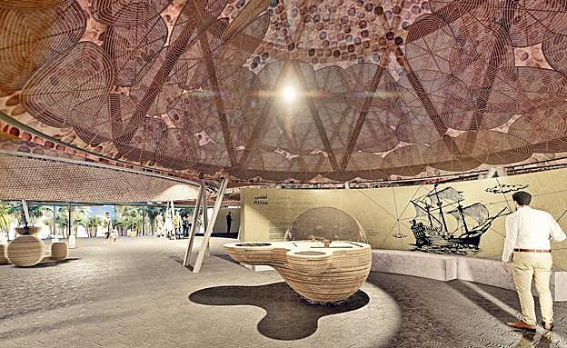 Recreación de la plaza que quedará cubierta por los volúmenes cónicos.