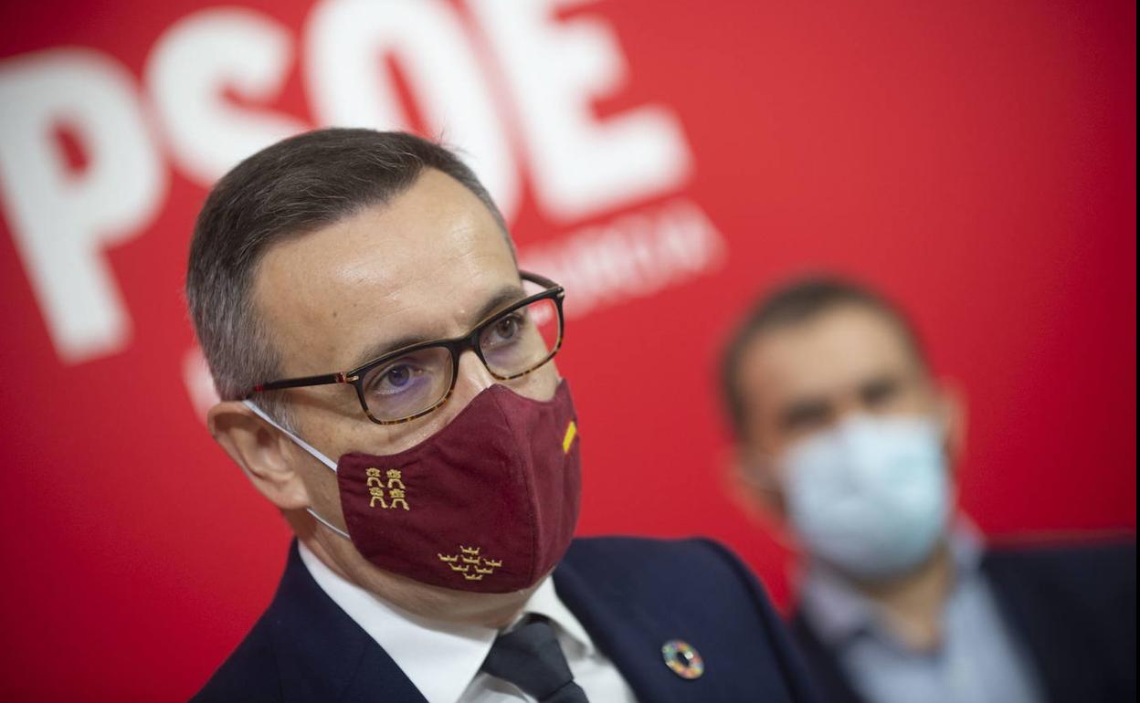 Diego Conesa en la sede del PSOE de Murcia. Imagen de archivo. 