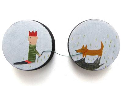 Imagen secundaria 1 - Obra 'Paseando a Tobi'. | 'En el estanque de los nenúfares'.