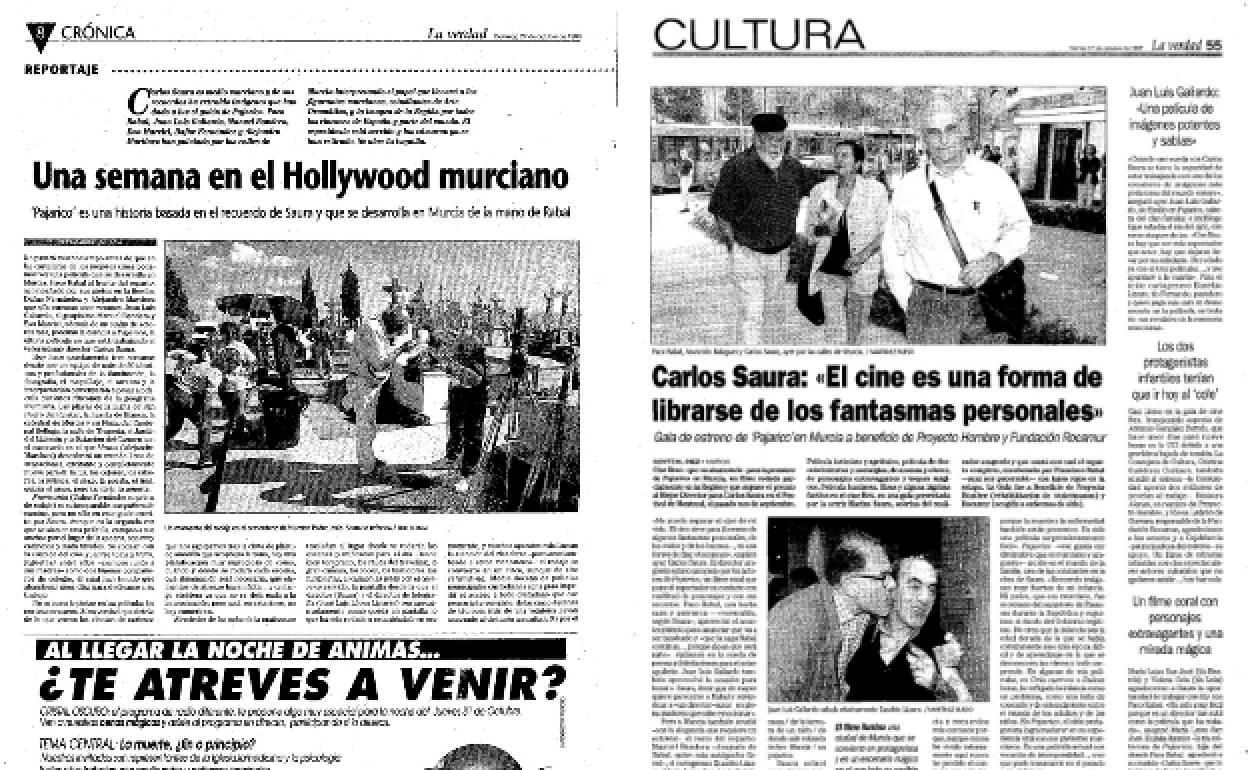 27/10/1996. 17/10/1997. Los raíles del travelling, la gran cámara, focos, bastidores, furgonetas, la mesa del catering, la pantalla para Carlos Saura y José Luis López Linares... ¡qué rodaje!