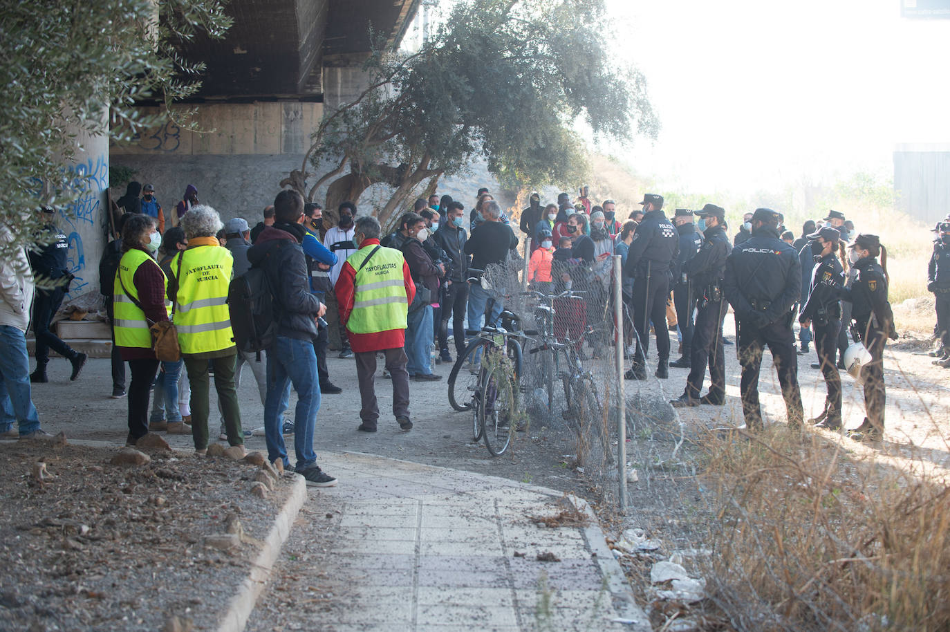 Fotos: Protestas por el desalojo de un edificio ocupado en el barrio murciano de San Pío