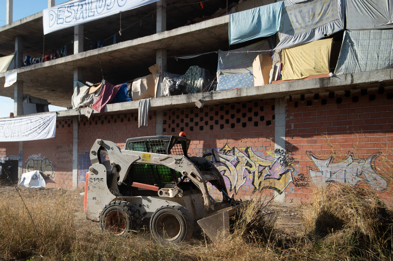 Fotos: Protestas por el desalojo de un edificio ocupado en el barrio murciano de San Pío