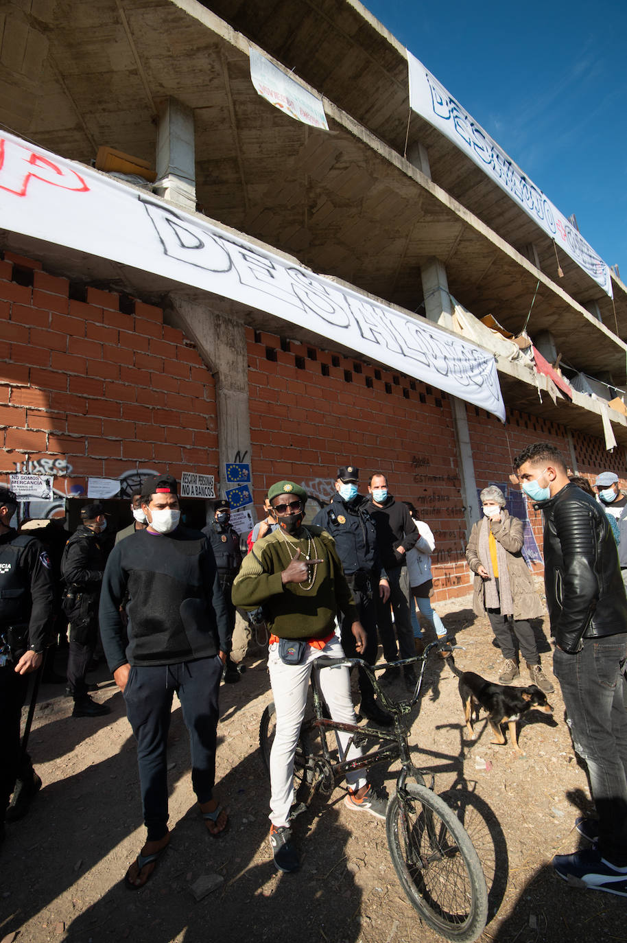 Fotos: Protestas por el desalojo de un edificio ocupado en el barrio murciano de San Pío