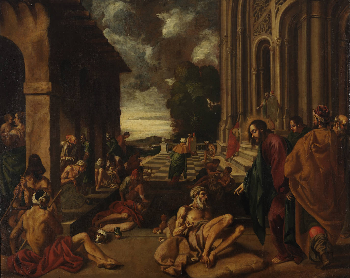 La curación del paralítico - Pedro Orrente