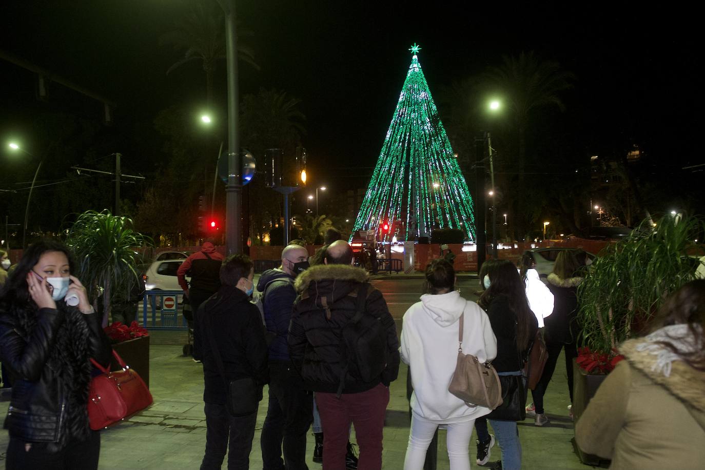 Fotos: El árbol de Navidad de Murcia ya brilla en la Plaza Circular