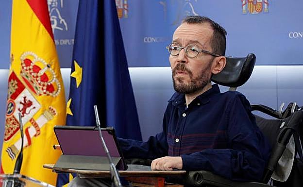 El portavoz parlamentario de Unidas Podemos, Pablo Echenique.