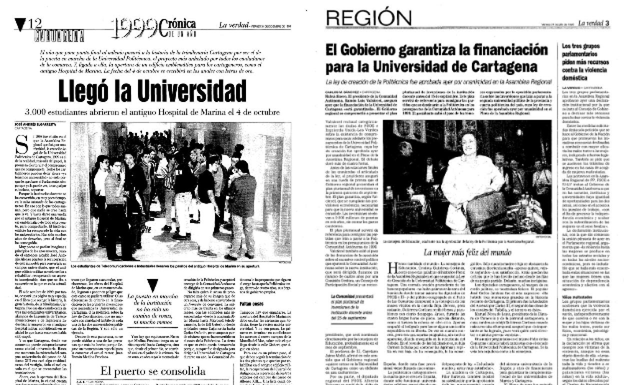31/7/1998 «Hemos cambiado el mundo», dijo la consejera Cristina Gutiérrez-Cortines tras sacar adelante la ley de la UPCT, dejando atrás meses de incertidumbre.