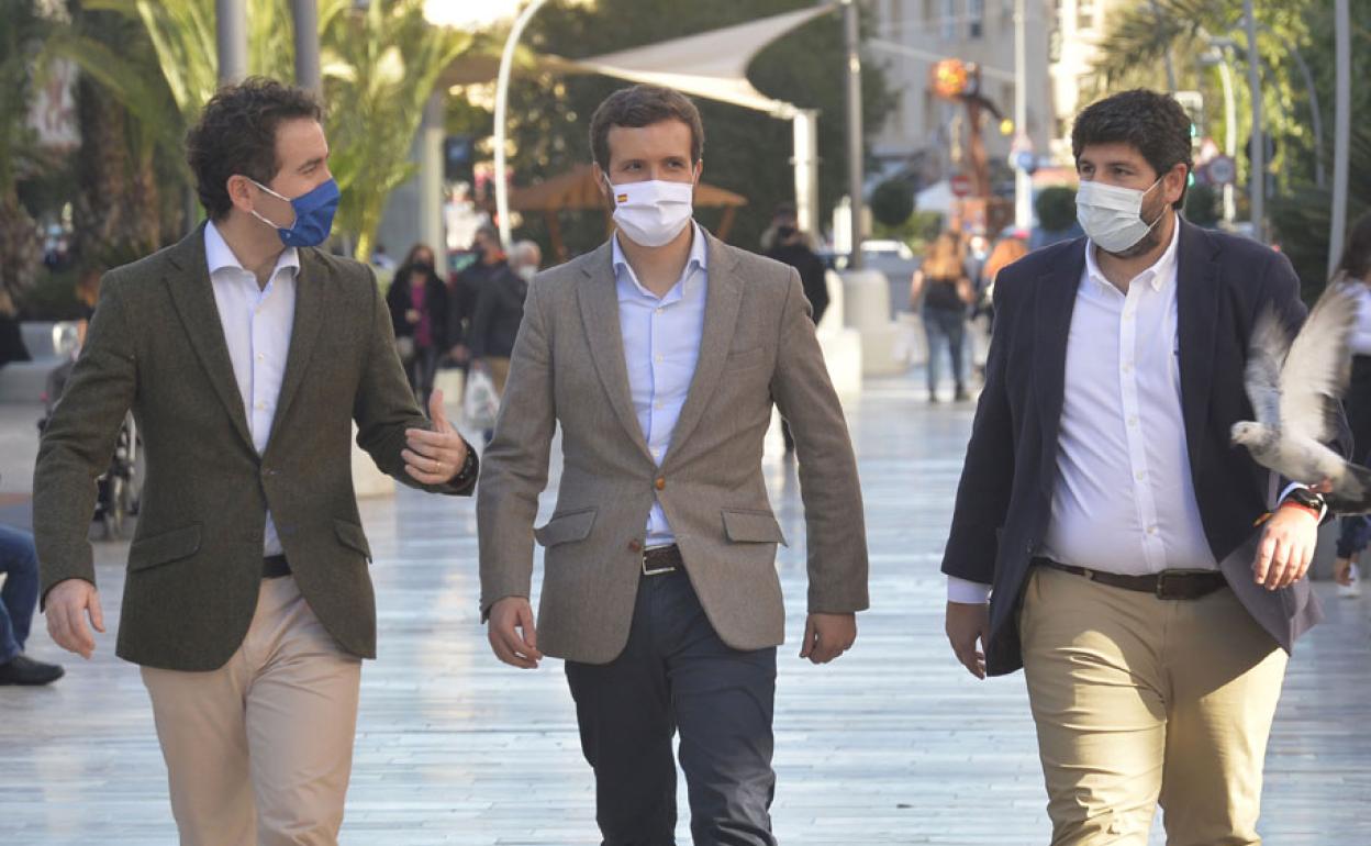 Pablo Casado durante su última visita a Murcia el pasado día 12.