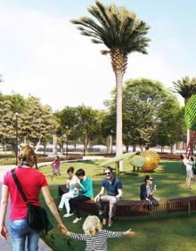 Imagen secundaria 2 - 1- Gradas orientadas al botánico. 2- Zona para exposiciones. 3- 'El Limonero', gran juego central infantil.