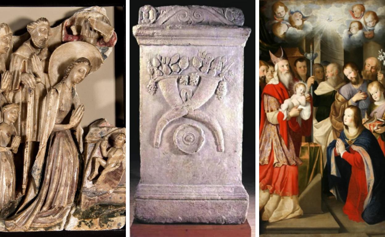 Retablo en alabastro de la Catedral Vieja de Cartagena, el 'Ara Pacis' de Cartagena y pintura de Mateo Gilarte del año 1651. 