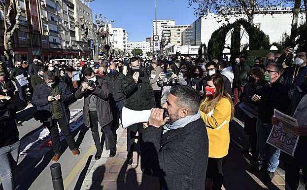 Protesta este jueves en San Esteban. 