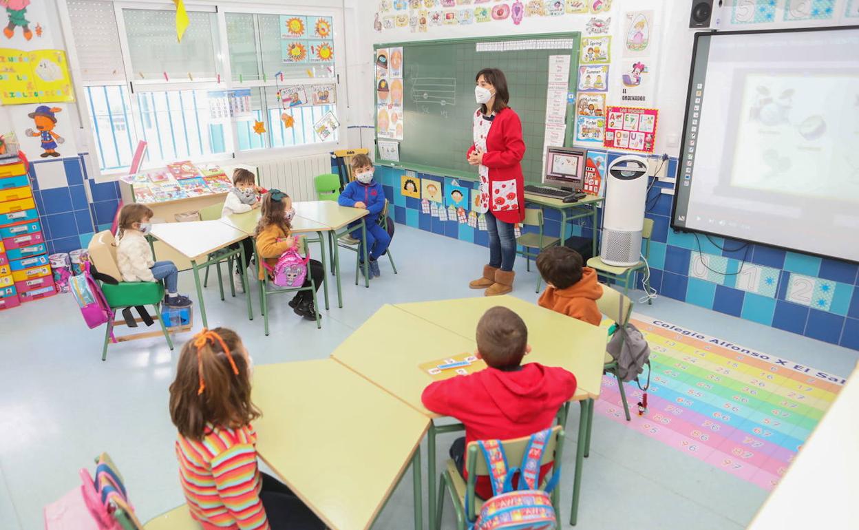 Una clase del colegio Alfonso X, en Lorca. 