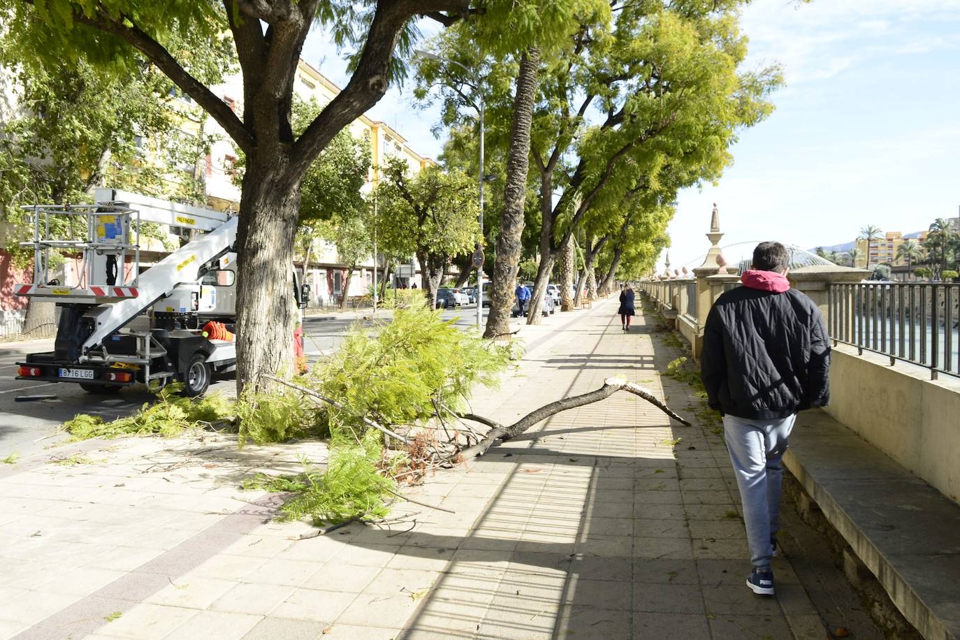 Avenida Floridablanca cortada al tráfico. 