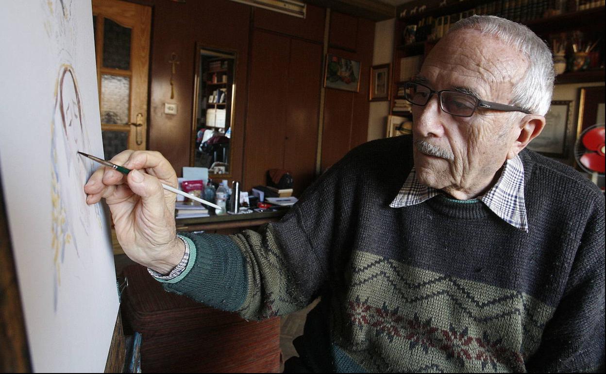 José María Falgas, en su estudio, en una fotografía de archivo.