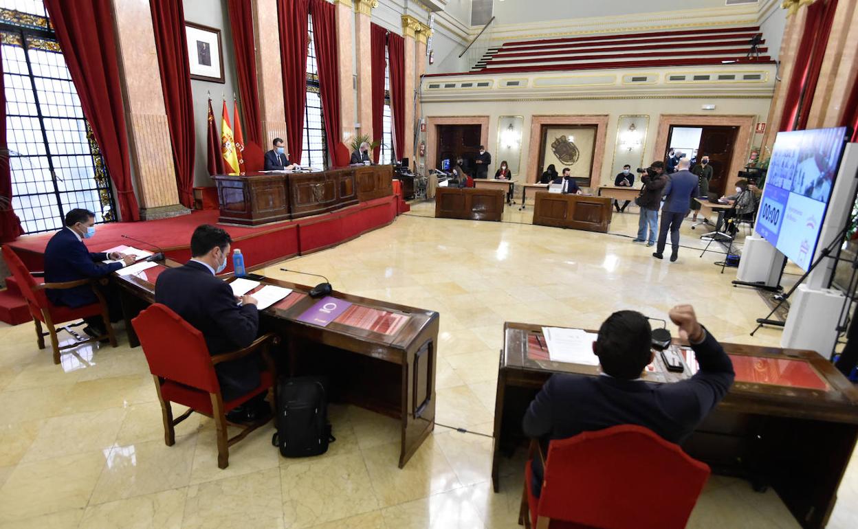 Pleno del Ayuntamiento de Murcia de este jueves.