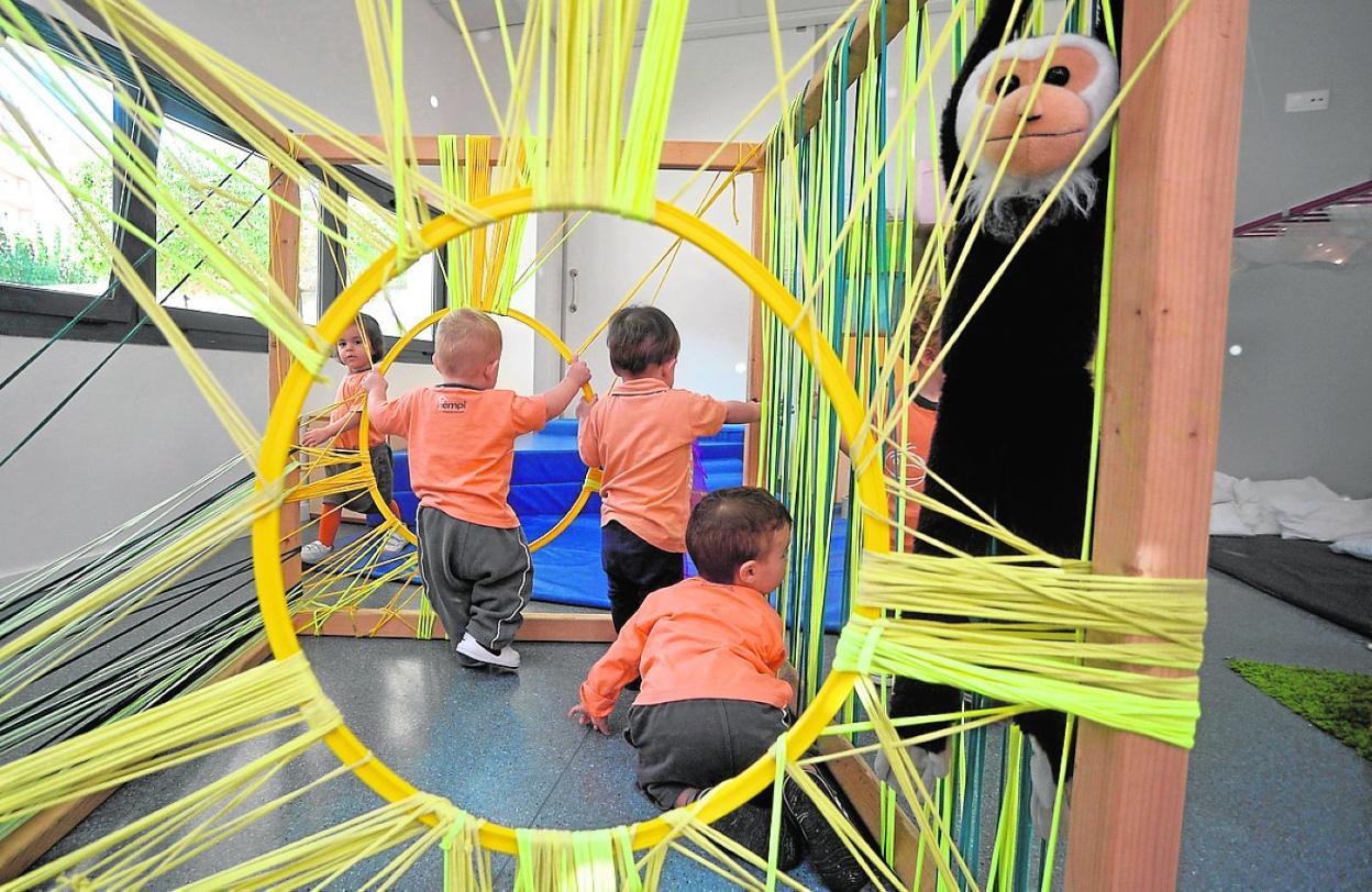 Alumnos en la escuela infantil EMPI de Murcia, en una foto de archivo. 