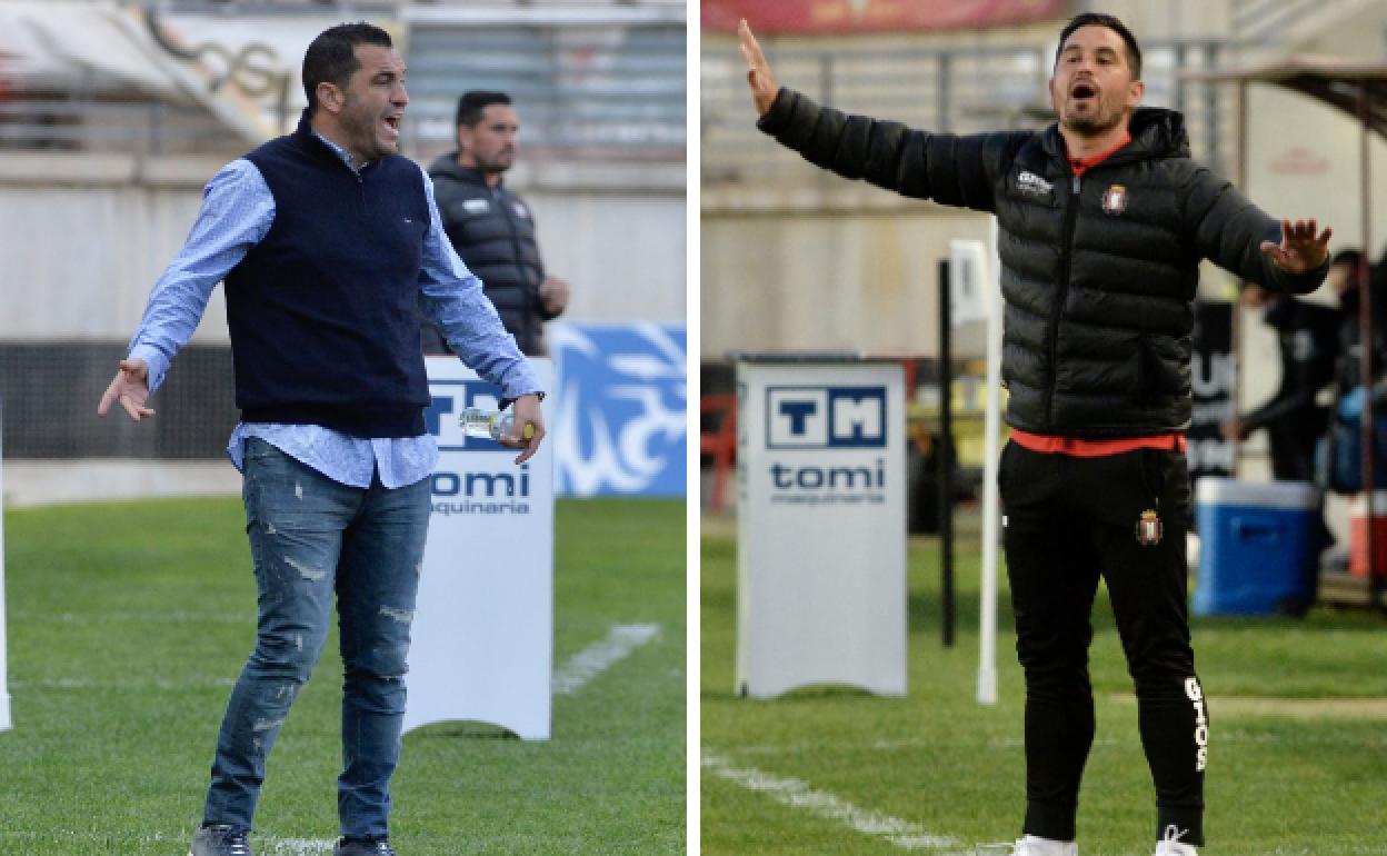 Adrián Hernández y Juanjo Asensio dando instrucciones en el partido.
