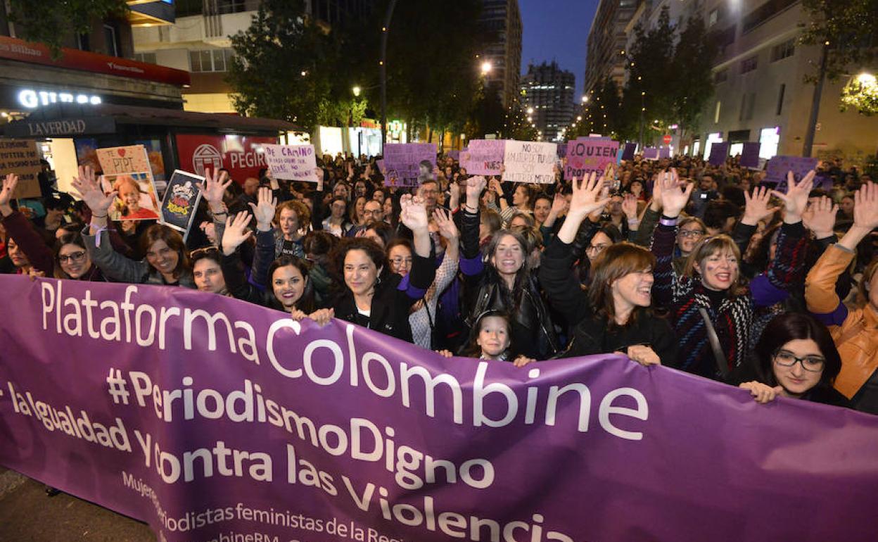 Imagen de archivo de la Plataforma Colombine en una manifestación. 