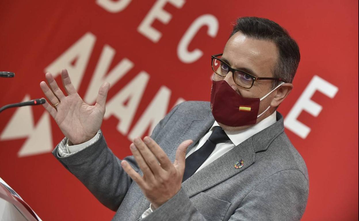 El secretario general del PSRM, Diego Conesa, este miércoles.