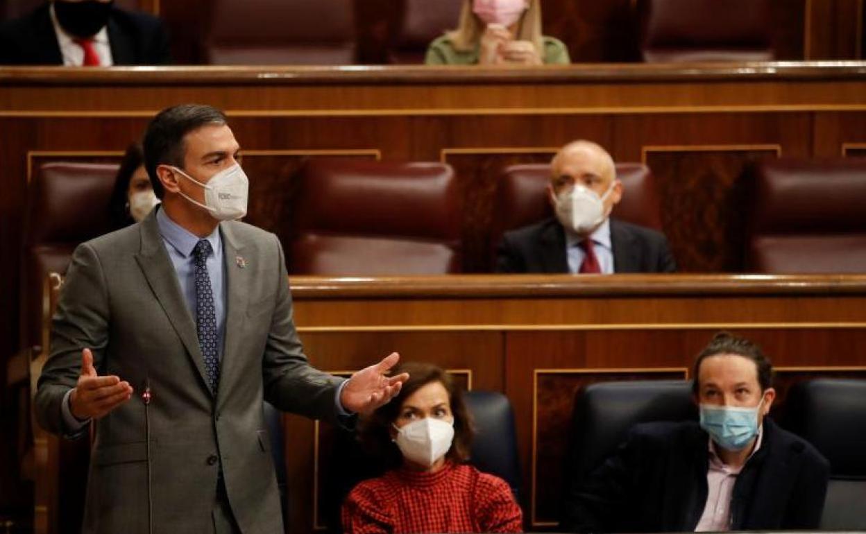 Pedro Sánchez en una intervención en el Congreso en una foto de archivo.