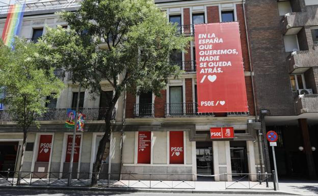 Sede nacional del PSOE en la madrileña calle Ferraz. 
