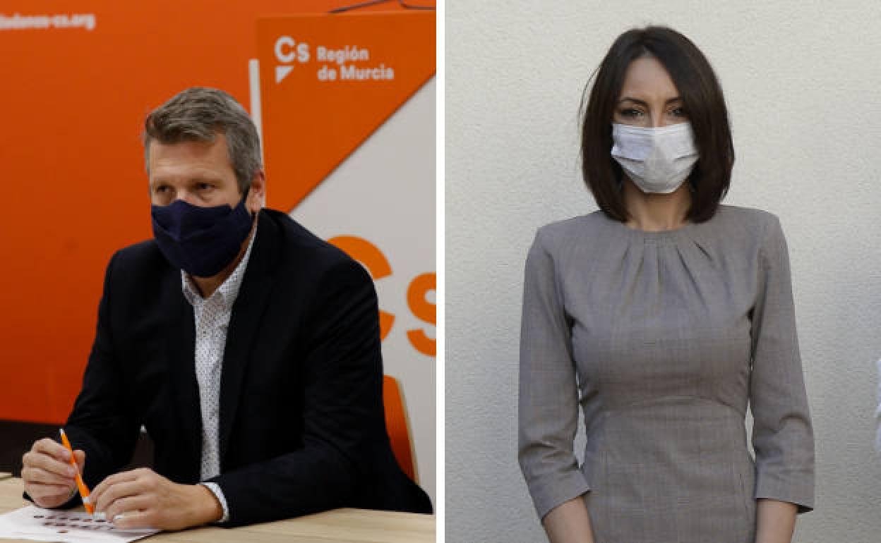 El vicesecretario general de Ciudadanos, Carlos Cuadrado y la diputada Valle Miguélez.