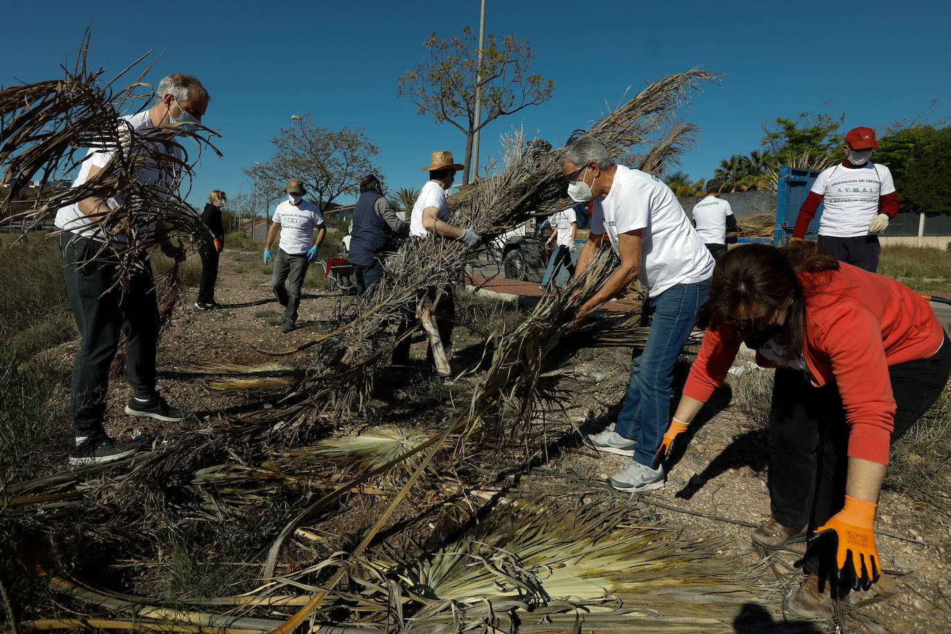 Fotos: Manos a la obra ante el «abandono del Ayuntamiento de Murcia»