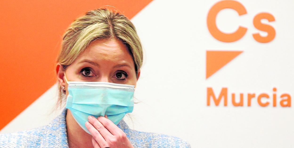 Ana Martínez Vidal, el pasado viernes en la rueda de prensa que ofreció en la sede regional de Ciudadanos.