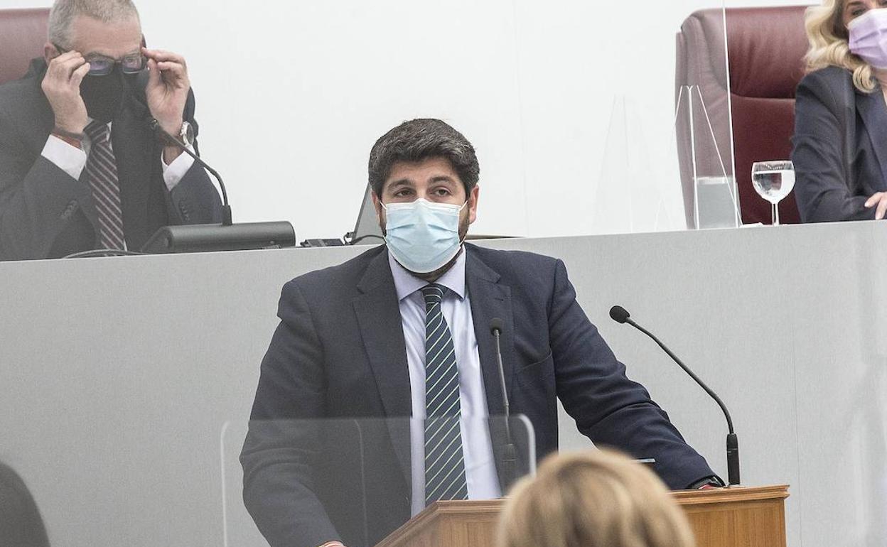 Fernando López Miras, en la Asamblea.