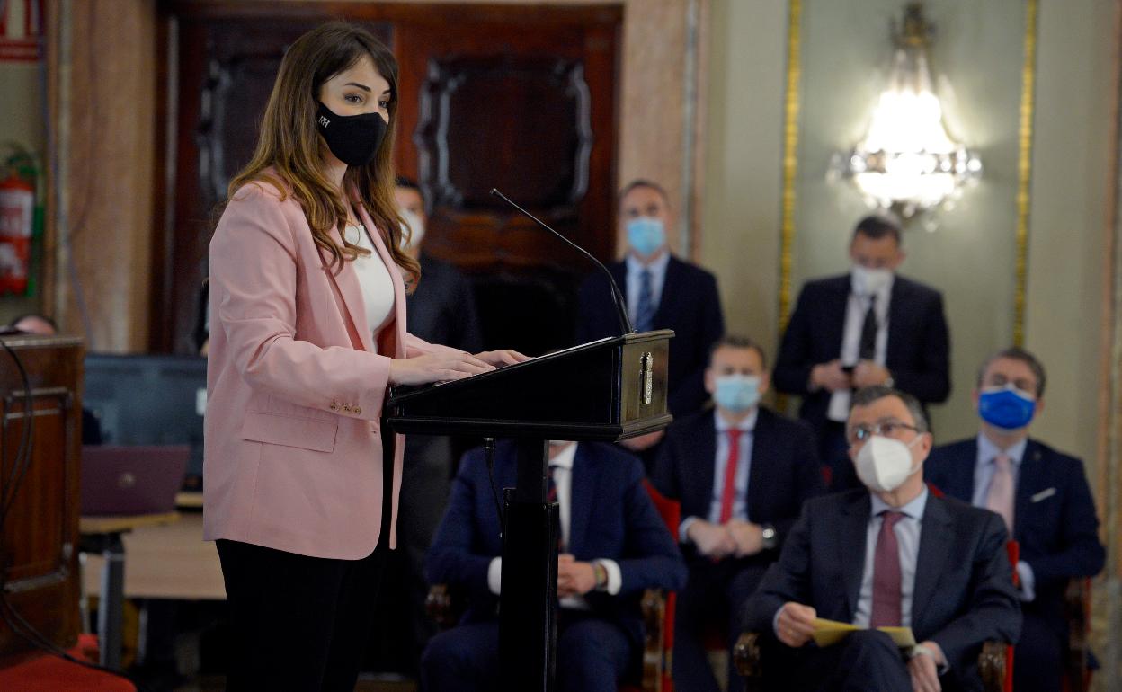 Rebeca Pérez, durante su intervención.