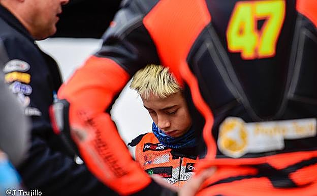 Antes de una prueba de la Cuna de Campeones, en Cheste. 