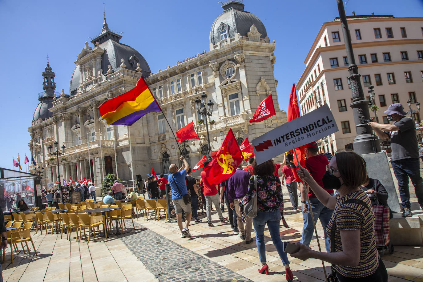 Fotos: Manifestación del Primero de Mayo en Cartagena