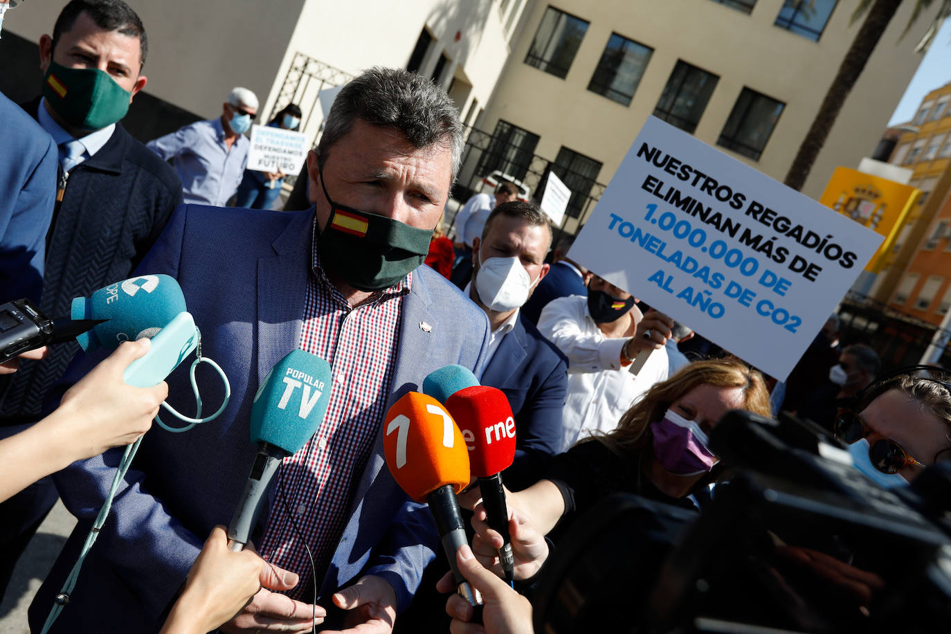 Fotos: Protesta del Sindicato Central de Regantes del Acueducto Tajo-Segura